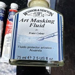 Winsor & Newton Watercolor Medium, 2.54 Fl Oz Art Masking Fluid & 4 Paints