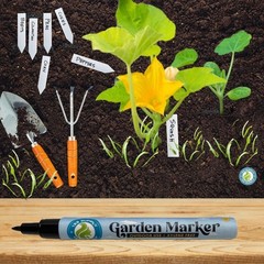 2 Pack Garden Marker Pen Permanent Markers Black UV Fade Resistant Marker Pen…