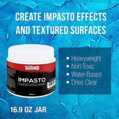 U.S. Art Supply Impasto Clear Acrylic Gel 16.9 Fl Oz (Pack of 1),