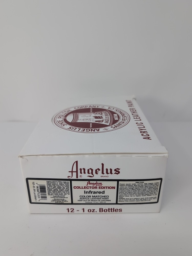 (12) 1 Oz Bottles Of Angelus Acrylic Leather Infared Paint New