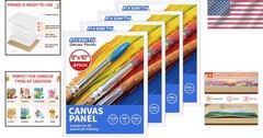 Blank 8×10 Cotton Canvas Boards, 4 Pack Primed Art Panels for Painting Supplies