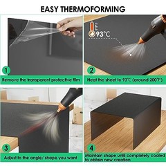 ABS Plastic Sheet 1/8″ x 36″ x 24″ Black Rigid Thermoplastic Board DIY Crafting