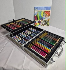 Artist Loft All Media Art Kit Paint, Chalk, Pencils in Metal Carry Case