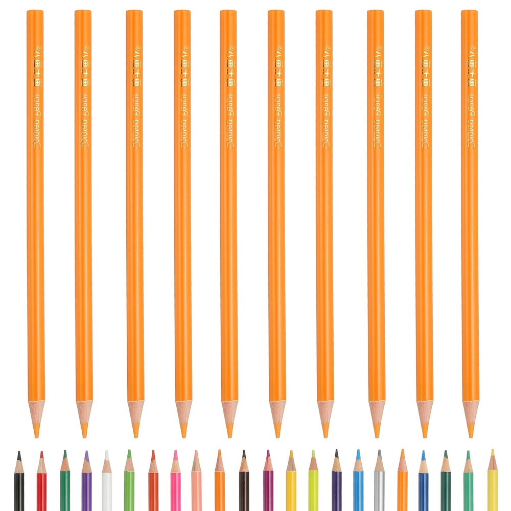Middle Yellow Color Drawing Pencils for Adult Coloring Books, 10 Pcs