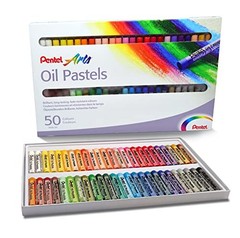 Pentel Oil Pastels – Set 50 50 Count (Pack of 1), Green/Blue/Red