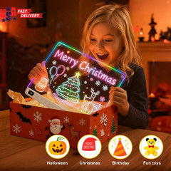Led Drawing Board with 13 Light Effects, 16″ Rechargeable Glow Doodle LED Note B