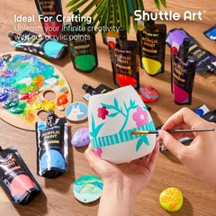 Shuttle Art Acrylic Paint, 18 Colors 4.06 Fl Oz (Pack of 18), 18