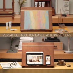MEEDEN PRO A3 Tabletop Easel with Page Clips, 2 in 1 Versatile Drawing Brown