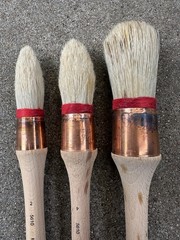 Lot of 3 Isabey Artist Paint Brush 5510 (size 8) & 5610 (size 2 & 4)
