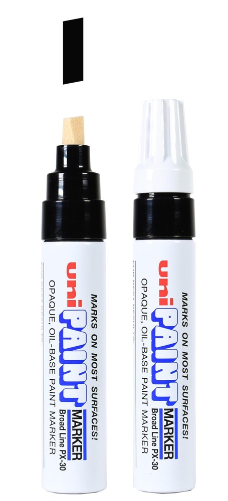 Uni-Ball Uni Paint PX-30 Oil-Based Markers, 1 Count (Pack of 2), Black