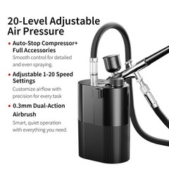 Airbrush Kit with Compressor 50PSI High Pressure Air Brush Set Non-Clogging A…