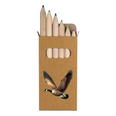 6 x ‘Canada Goose Flying’ Short 85mm Pencils / Coloured Pencil Set (PE00091424)