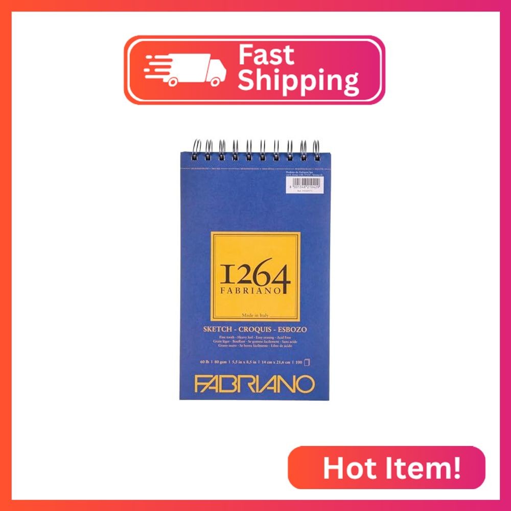 Fabriano 1264 Sketch Pad, 5.5 x 8.5, Light Cream
