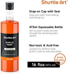 Shuttle Art Acrylic Paint, 15 Pack 16 Fl Oz (Pack of 15), 14+1 Colors