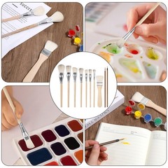 10PCS Pottery Glaze Brushes, Goat Hair Mop Blending Brush Set, Ceramic Brush…