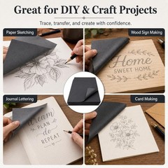 psler 100 Sheets Carbon Paper Sheets, Carbon Transfer Paper with 3PCS Embossing