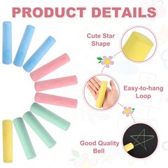 10 Pcs Sidewalk Chalk Bulk, 4 Inch Big Chalk with Finger Cots, Yellow/Blue