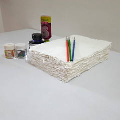 Handmade Paper Mixed Media Deckle Edge Blank Loose Leaf for Watercolor, Writers,