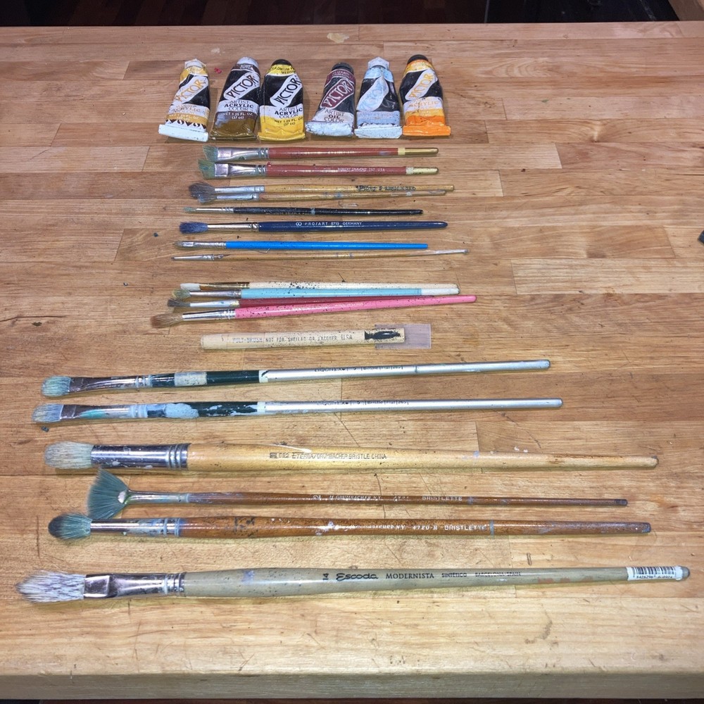 Grumbacher /Escoda/Proart/Liquitex /Prang -paint brushes + Pictor acrylic paint