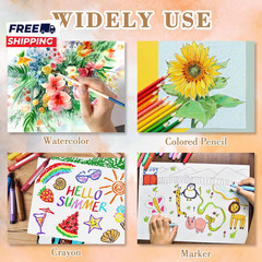100PCS 5X7 Watercolor Paper Bulk 140Lb/300G Cold Press Thick Water Color Paper P