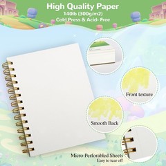 2-Pack Elvendreth Drawing Paper Pad, 5×7.5 Inch, 5×7.5 in（2pack）, green