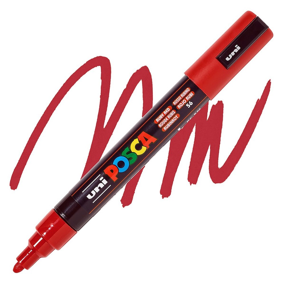 Posca Markers, Paint Marker, Ruby Red Paint, 5M Medium Tip, Opaque, Acrylic