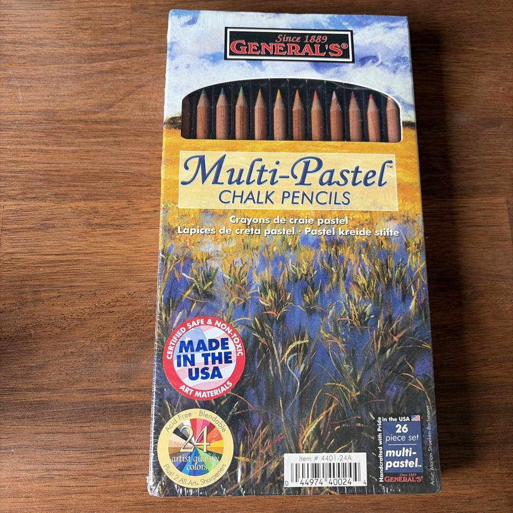 General’s Multi Pastel Chalk Pencils Set of 26 Artist Brand New sketch drawing