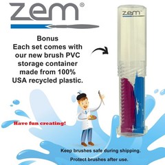ZEM Brush Synthetic Sable Detail Brush Set Sizes Long Liners 20/0,10/0,5/0 Mi…