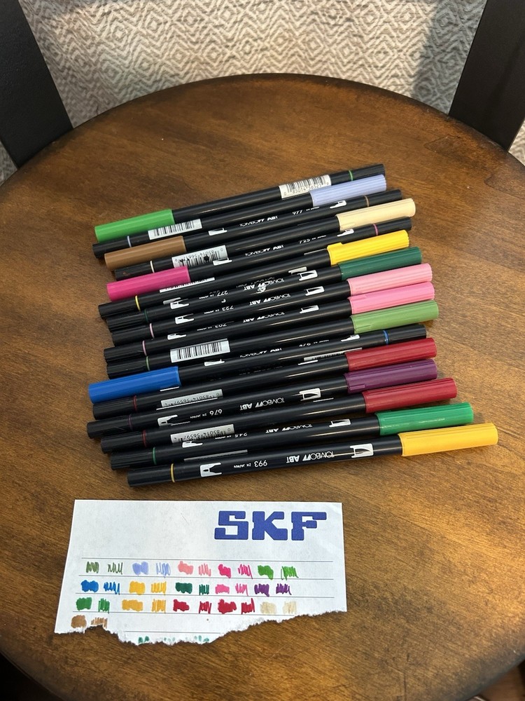 Tombow ABT Dual Brush Lot of 16 Multicolor Acid Free Markers Tested Excellent