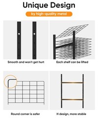 mocomax Wall Mount Art Drying Rack, 16 Removable Shelves Metal Paint Drying R