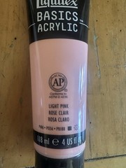 Liquitex Basics Acrylic Paint Set Lot of 7 Multicolor 4 oz Tubes plus brush
