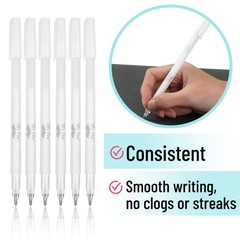 Mr. Pen- White Gel Pens for Artists, 8 Pack, 0.8 1 Count (Pack of 8),