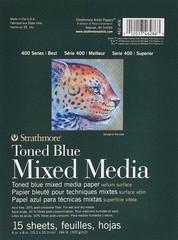Strathmore 400 Series Toned Blue Mixed Media Pad 6X8 15 Sheets Heavyweight Paper