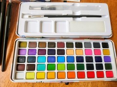 Watercolor Art Bundle:Grabie 50 Paint Set, Floral Workbook & Matthew Palmer Book