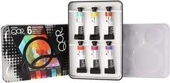 QoR High Chroma 6 Set by GOLDEN, 6 x 5 ml 1 Fl Oz (Pack of 1), Multicolor