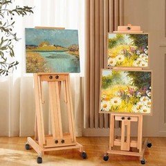 Painters H-Frame Wooden Easel Adjustable Artist Floor Easel Stand Up to 87in