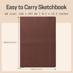 A4 Sketch Book Hardcover – 80 Sheets 100 GSM Paper 8.5″x11.5″, Lay Flat, Vega…