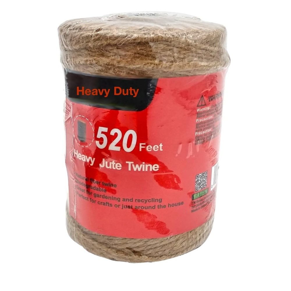 Jute Twine Heavy Duty 520 ft – 3 Ply Strong Soft Natural Fiber Brown Jute for…