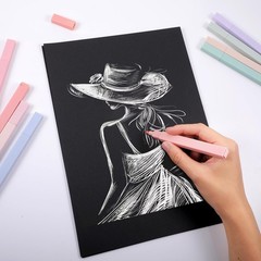 100 Sheets Black Sketch Drawing Paper Heavyweight 150 GSM /100 Lbs Artist Dra…