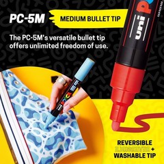 Posca Paint Markers, 5M Medium Acrylic Markers with Reversible Tips, Artist Reco