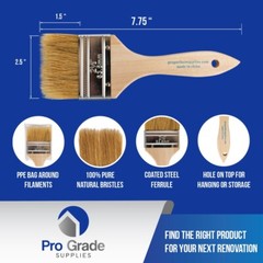 96 Pk- 2.5 inch Chip Paint Brushes for Paint, Stains,Varnishes,Glues,Gesso