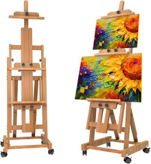 H-Frame Multifunctional Easel, Foldable & Adjustable (Vertical to Horizontal), H
