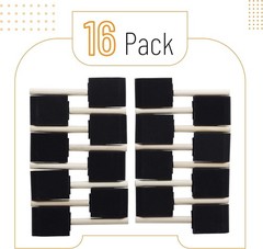 Foam Paint Brushes 2 Inch 16 Pack Sponge Brush Wood Handle DIY Craft Painting