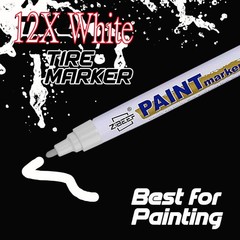12X White Paint Pen Marker Waterproof Permanent Car Tire Lettering Rubber Letter
