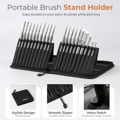 Miniature Paint Brushes Dry Brush – 20PCS Model Paint Brush Set with Nylon Case