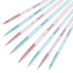 Zimuvora 8pcs Fine Detail Paint Brush Set, Small Small, Pink and Blue
