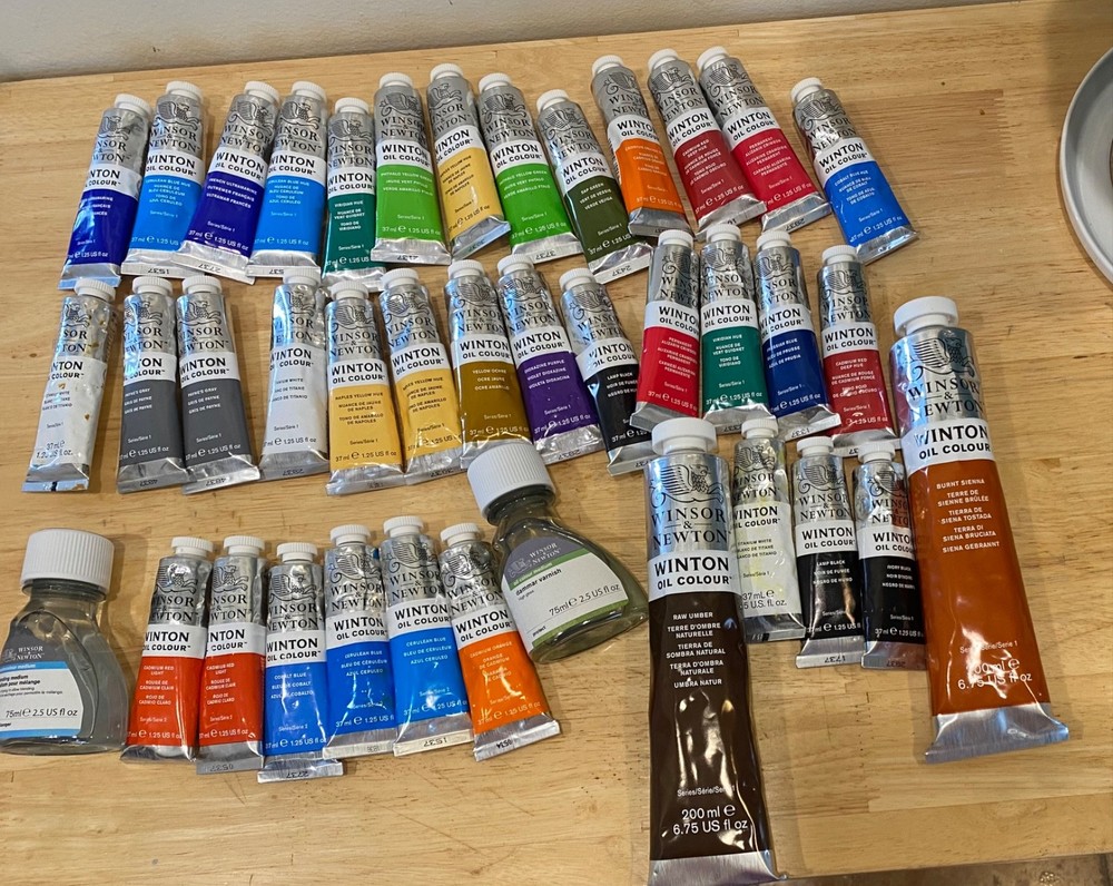 WINSOR & NEWTON WINTON OIL COLOUR COLOR PAINT 37ml & 200ml 37 tubes 2 bottles