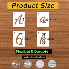 1 Inch Letter Stencils Kits, 66 Pcs Calligraphy Alphabet and Number Stencil f…