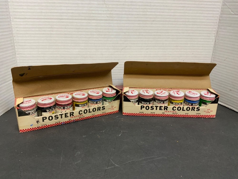 2 VINTAGE Rich Art Spectrum poster color paints in boxes -DRIES-DISPLAYABLE