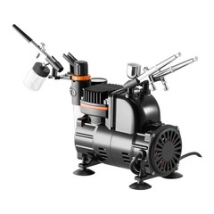 Uimoso Airbrush Kit with Compressor, 3 Brushes, 3 Nozzles for Painting Tasks